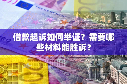 武汉借款起诉如何举证？需要哪些材料能胜诉？
