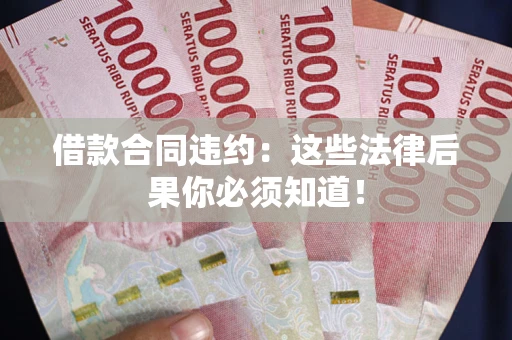 武汉借款合同违约：这些法律后果你必须知道！