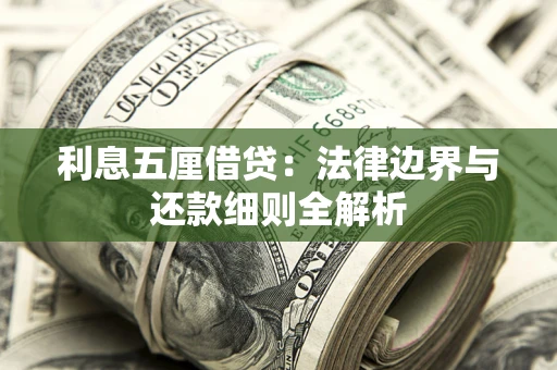 武汉利息五厘借贷：法律边界与还款细则全解析