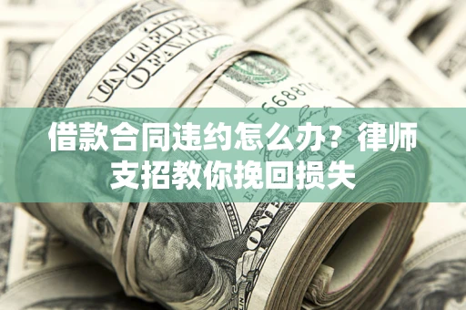武汉借款合同违约怎么办？律师支招教你挽回损失